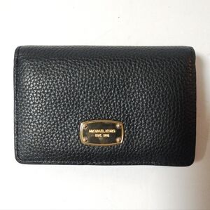 Michael Kors Black Jet Set Medium Bifold Slim Leather Wallet